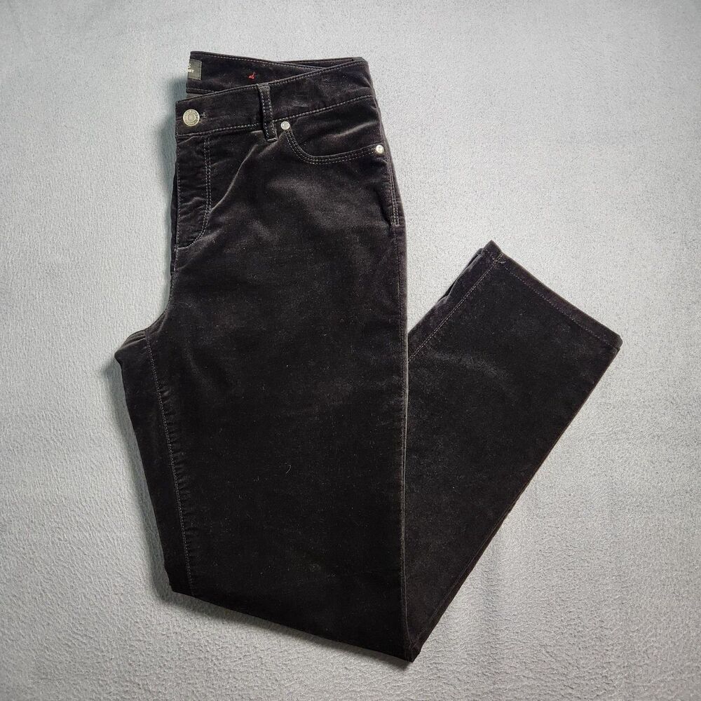 Talbots Women 10P Flawless Five Pocket Mid Rise Straight Leg Velour Pants